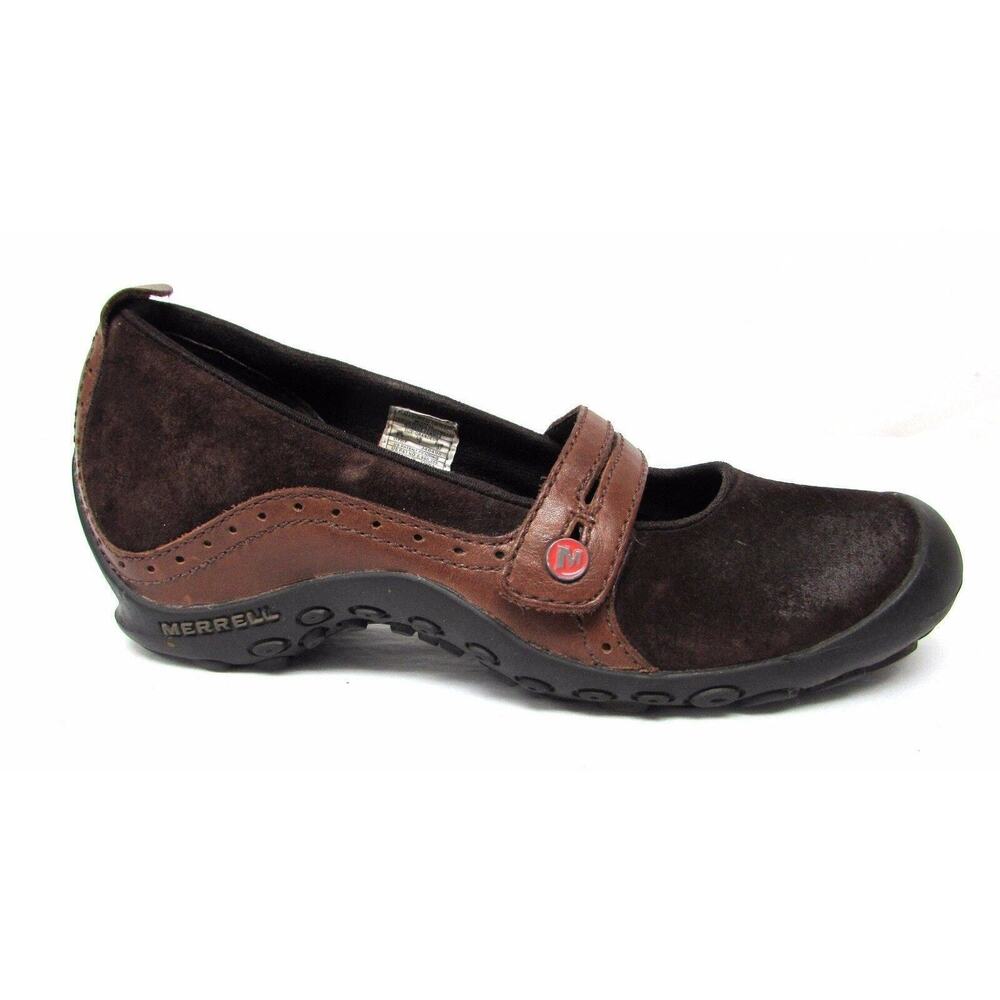 Merrell women's brown suede leather size 6.5 mary jane shoes comfort walking